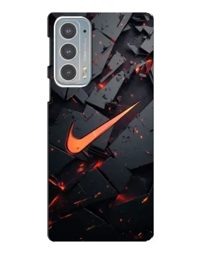 Чехол для Motorola Edge 20 с картинкой «Nike — эффект разломов»