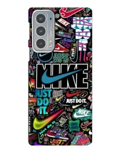 Чехол для Motorola Edge 20 с картинкой «Яркий коллаж Nike»