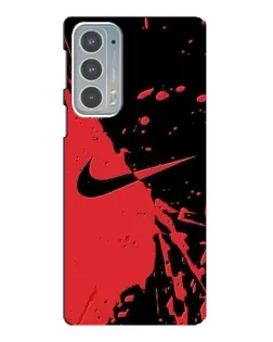 Чехол для Motorola Edge 20 с картинкой «Красные брызги Nike»