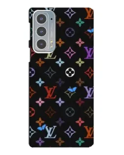 Чехол для Motorola Edge 20 с картинкой «Цветная монограмма LV»