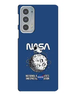 Чехол для Motorola Edge 20 с картинкой «NASA — лунная миссия»