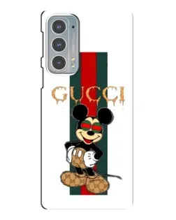 Чехол для Motorola Edge 20 с картинкой «Микки Маус Gucci — полосы»