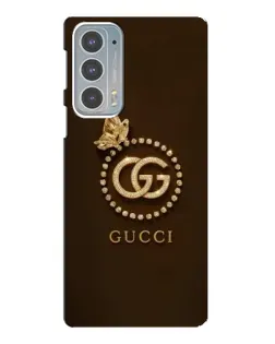 Чехол для Motorola Edge 20 с картинкой «Gucci — золотая бабочка»