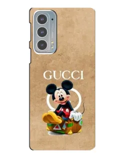 Чехол для Motorola Edge 20 с картинкой «Микки Маус Gucci — крафт»