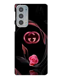 Чехол для Motorola Edge 20 с картинкой «Gucci — неоновая роза»