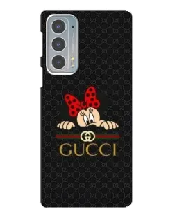 Чехол для Motorola Edge 20 с картинкой «Минни Маус Gucci — черный»