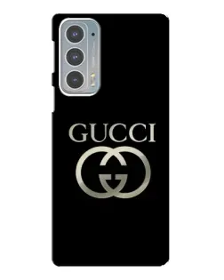 Чохол для Motorola Edge 20 з картинкою «Gucci — золото на чорному»