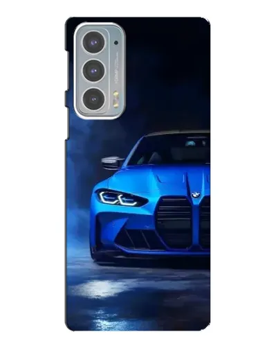 Чехол для Motorola Edge 20 с картинкой «Голубая BMW M4»