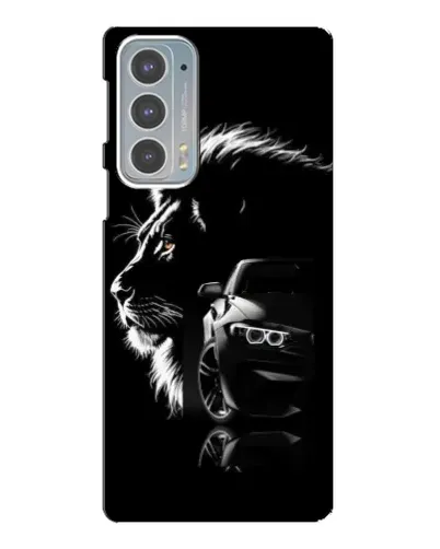 Чехол для Motorola Edge 20 с картинкой «BMW и лев»