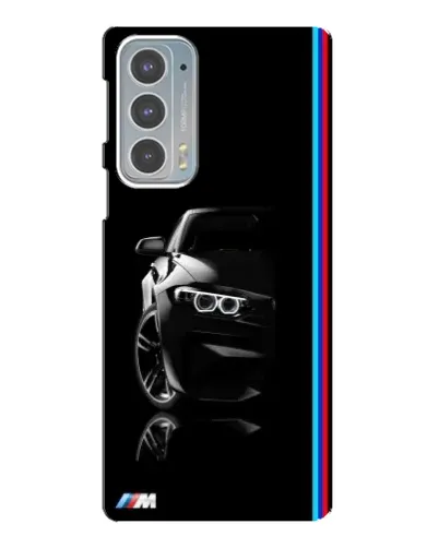 Чехол для Motorola Edge 20 с картинкой «Силуэт BMW в темноте»