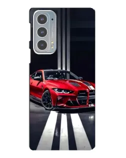 Чехол для Motorola Edge 20 с картинкой «Красная BMW на дороге»