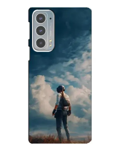 Чехол для Motorola Edge 20 с картинкой «Герой PUBG на скале»