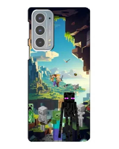 Чехол для Motorola Edge 20 с картинкой «Эндермен в лесу»