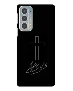 Чохол для Motorola Edge 20 з картинкою «Графічний хрест Jesus»