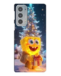 Чехол для Motorola Edge 20 с картинкой «Рождественский Спанч Боб»