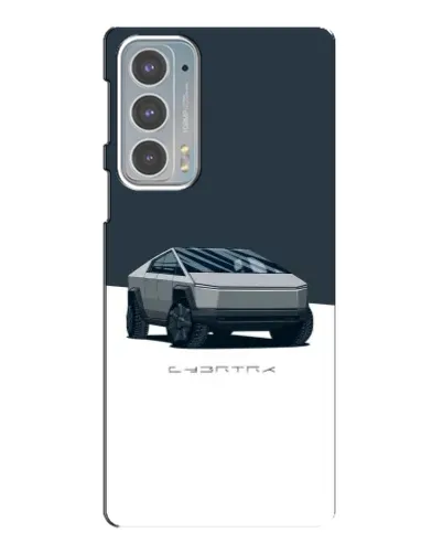 Чехол для Motorola Edge 20 с картинкой «Серебристый Cybertruck Tesla»