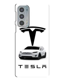 Чехол для Motorola Edge 20 с картинкой «Tesla White Style»