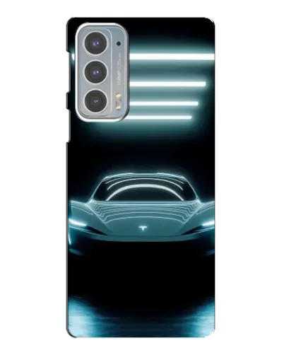 Чехол для Motorola Edge 20 с картинкой «Tesla в неоне»