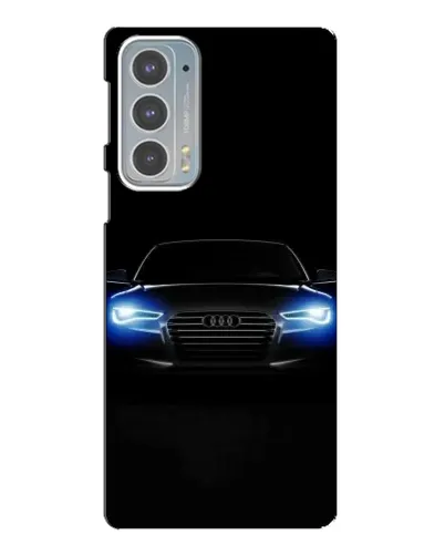 Чехол для Motorola Edge 20 с картинкой «Audi в неоне»