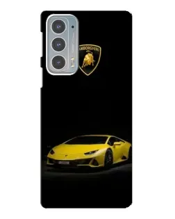 Чехол для Motorola Edge 20 с картинкой «Lamborghini желтый акцент»