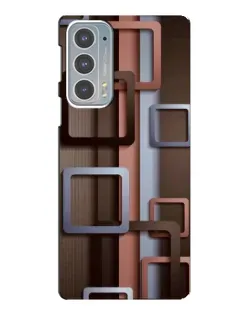 Чехол для Motorola Edge 20 с картинкой «Коричневые объемные квадраты»