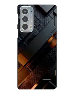 Чехол для Motorola Edge 20 с картинкой «Черные геометрические блоки»