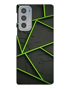Чехол для Motorola Edge 20 с картинкой «Зеленые геометрические линии»