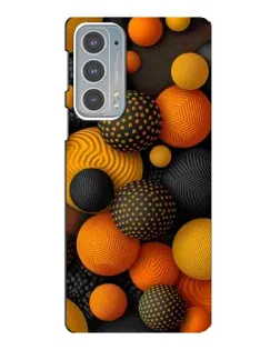 Чехол для Motorola Edge 20 с картинкой «Объемные оранжевые сферы»