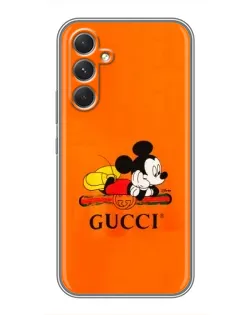 Чехол для Motorola Edge 30 Pro с картинкой «Микки Маус Gucci — оранж»