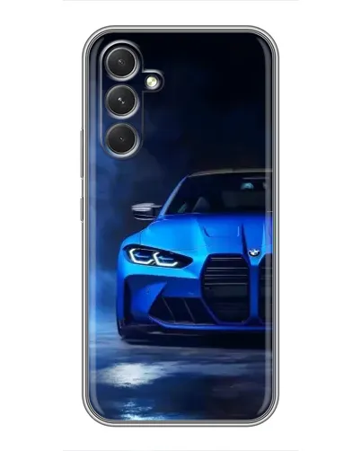 Чехол для Motorola Edge 30 Pro с картинкой «Голубая BMW M4»