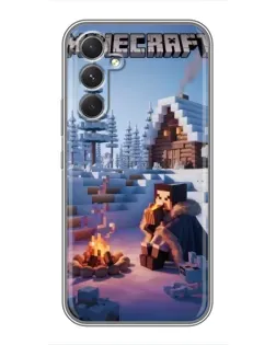 Чехол для Motorola Edge 30 Pro с картинкой «Зимний Minecraft»