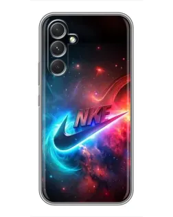 Чехол для Motorola Edge 30 с картинкой «Огненный логотип Nike»