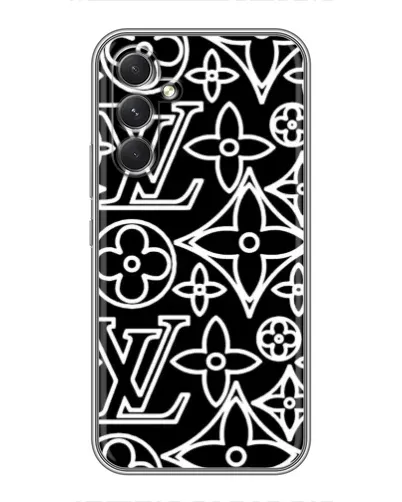 Чехол для Motorola Edge 30 с картинкой «Черно-белый узор LV»