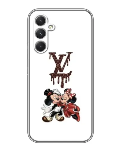 Чехол для Motorola Edge 30 с картинкой «LV и Микки Маус»