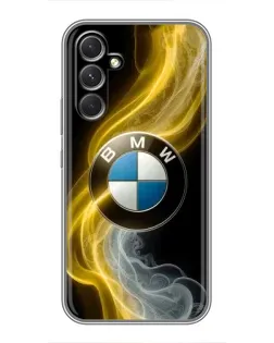 Чехол для Motorola Edge 30 с картинкой «Золотистый дым BMW»