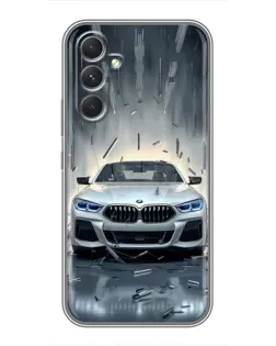 Чехол для Motorola Edge 30 с картинкой «BMW в свете фар»