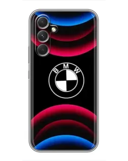 Чехол для Motorola Edge 30 с картинкой «Логотип BMW и неоновые дуги»