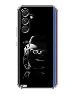 Чехол для Motorola Edge 30 с картинкой «Силуэт BMW в темноте»