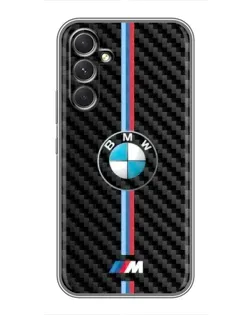 Чехол для Motorola Edge 30 с картинкой «Эмблема BMW и карбон»