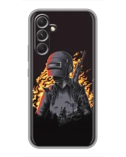 Чехол для Motorola Edge 30 с картинкой «PUBG — огненный силуэт»