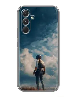 Чехол для Motorola Edge 30 с картинкой «Герой PUBG на скале»