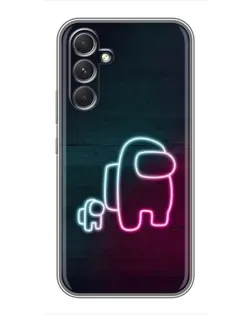 Чехол для Motorola Edge 30 с картинкой «Among Us неон-арт»