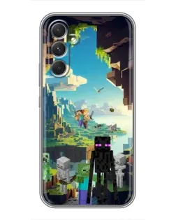 Чехол для Motorola Edge 30 с картинкой «Эндермен в лесу»