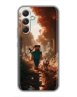 Чехол для Motorola Edge 30 с картинкой «Стив в лесу»