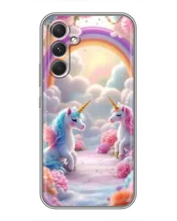 Чохол для Motorola Edge 30 з картинкою «Веселка і єдинороги»