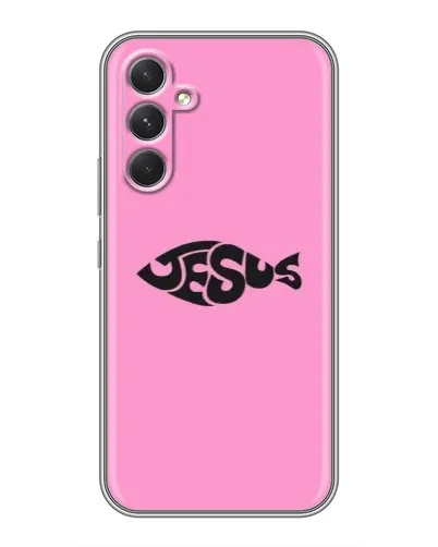 Чохол для Motorola Edge 30 з картинкою «Рожевий символ Jesus»