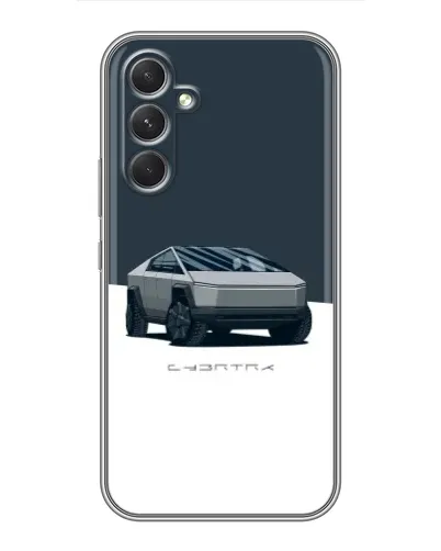 Чохол для Motorola Edge 30 з картинкою «Сріблястий Cybertruck Tesla»