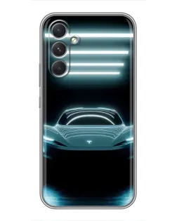 Чохол для Motorola Edge 30 з картинкою «Tesla в неоні»