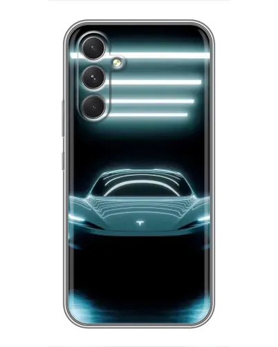 Чохол для Motorola Edge 30 з картинкою «Tesla в неоні»