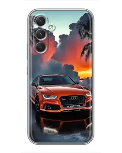 Чехол для Motorola Edge 30 с картинкой «Audi — закат»